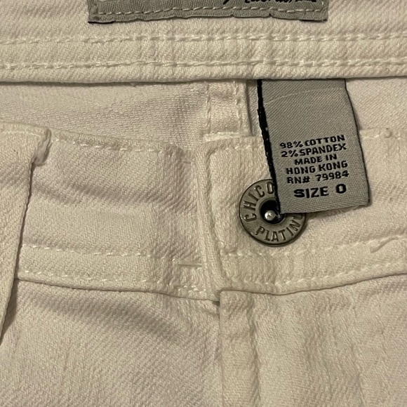 Chico's Platinum White Jeans Size 0 - Picture 3 of 5